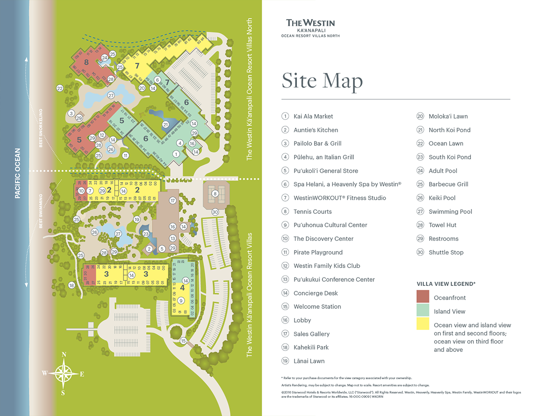 The Westin K Anapali Ocean Resort Villas North Maps   16 OOC 0909 WKORN Resort Site Map Horizontal 1 17 Optimg 